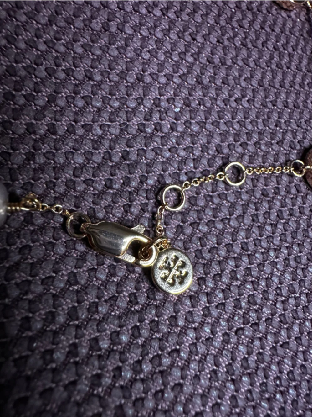 Tory Burch Gold & Pearl Chain Necklace